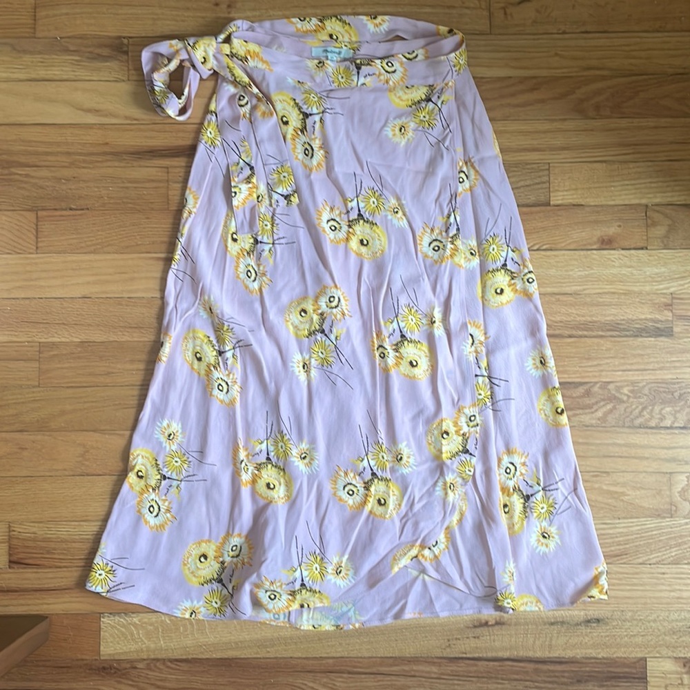 Madewell Wrap Midi Skirt in Dutch Dandelions